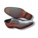 SAPATO SOCIAL DERBY EM COURO- PRETO
